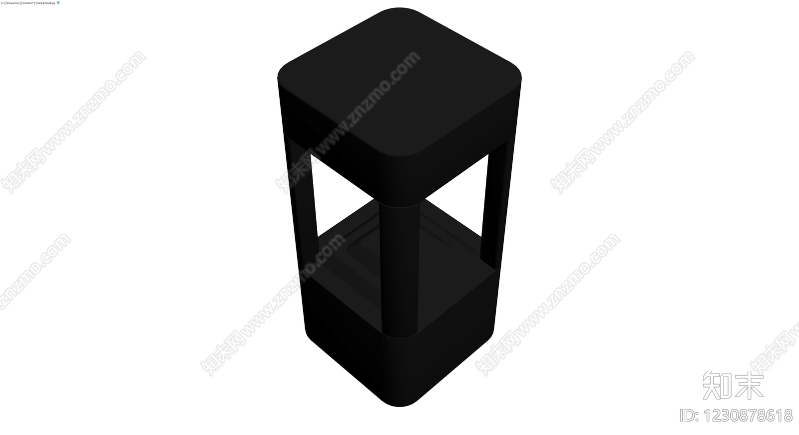 黑色双层方形边几3D模型下载【ID:1230878618】