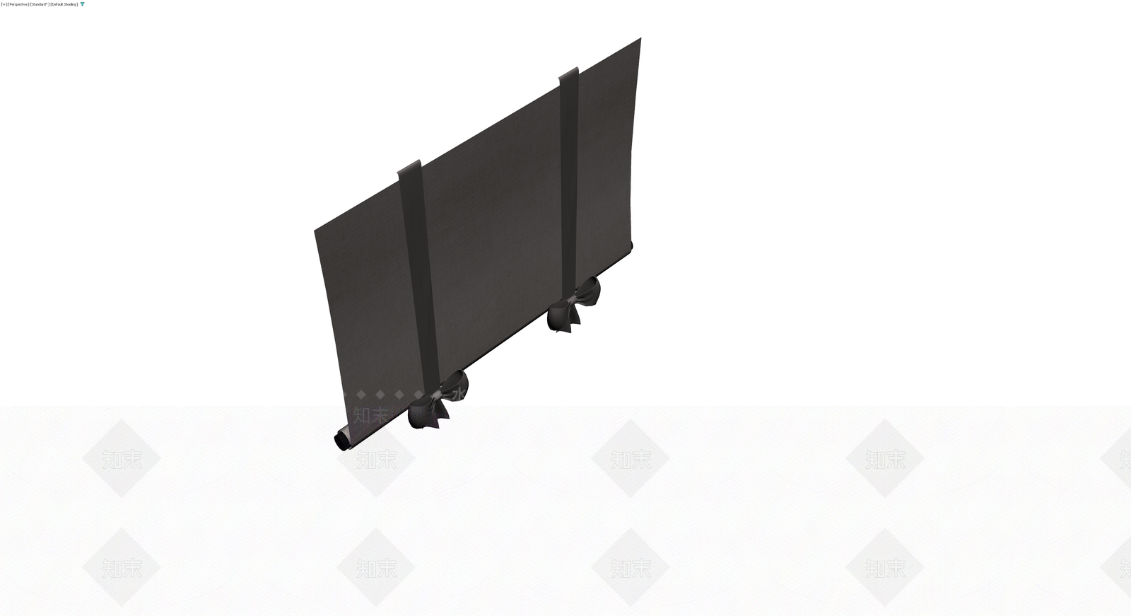 黑色系带蝴蝶结卷帘3D模型下载【ID:1230374365】