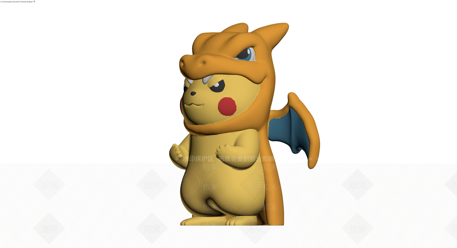 皮卡丘穿喷火龙服装手办3D模型下载【ID:1229907430】