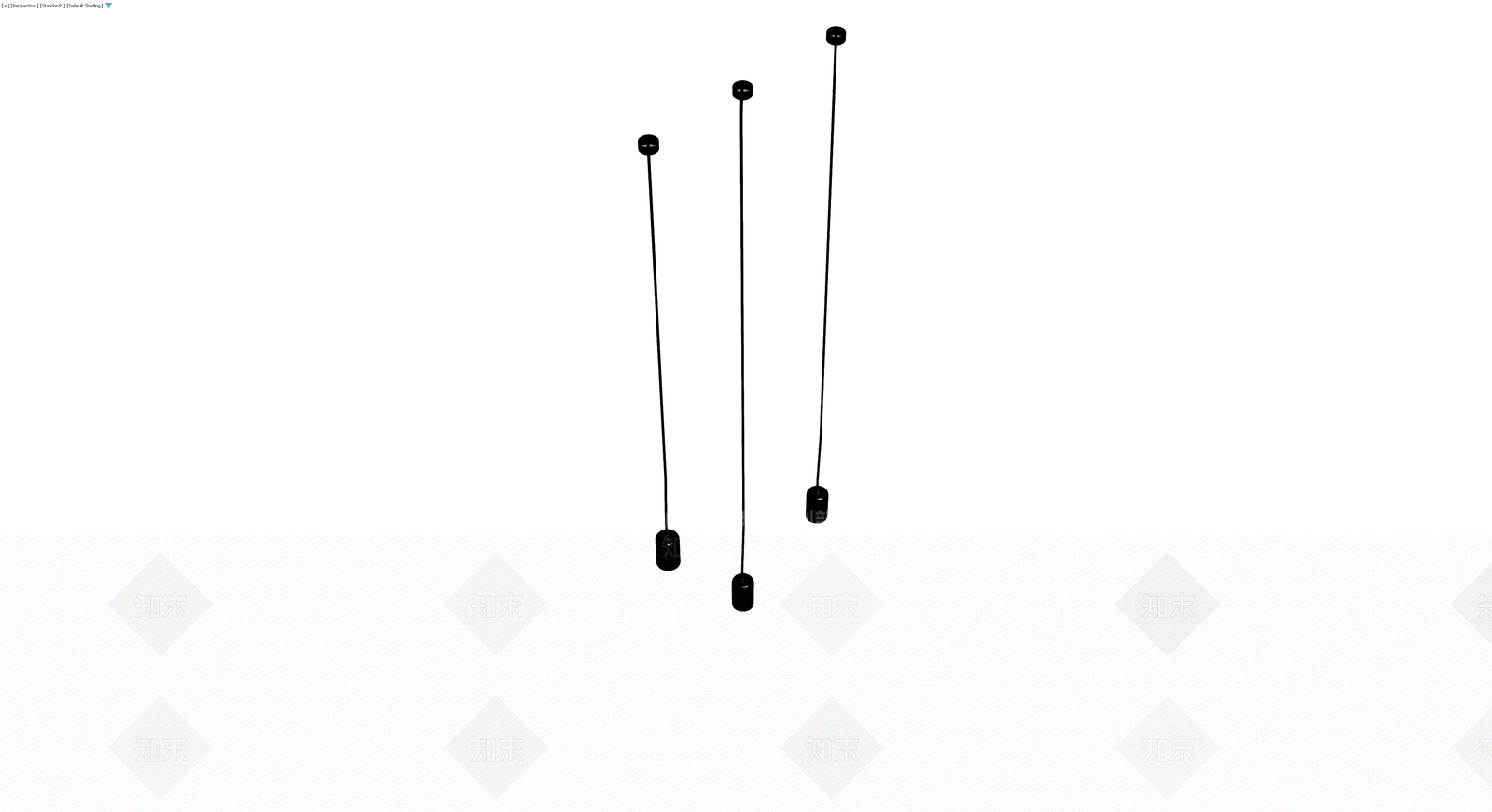 三盏黑色吊灯组合3D模型下载【ID:1230347125】