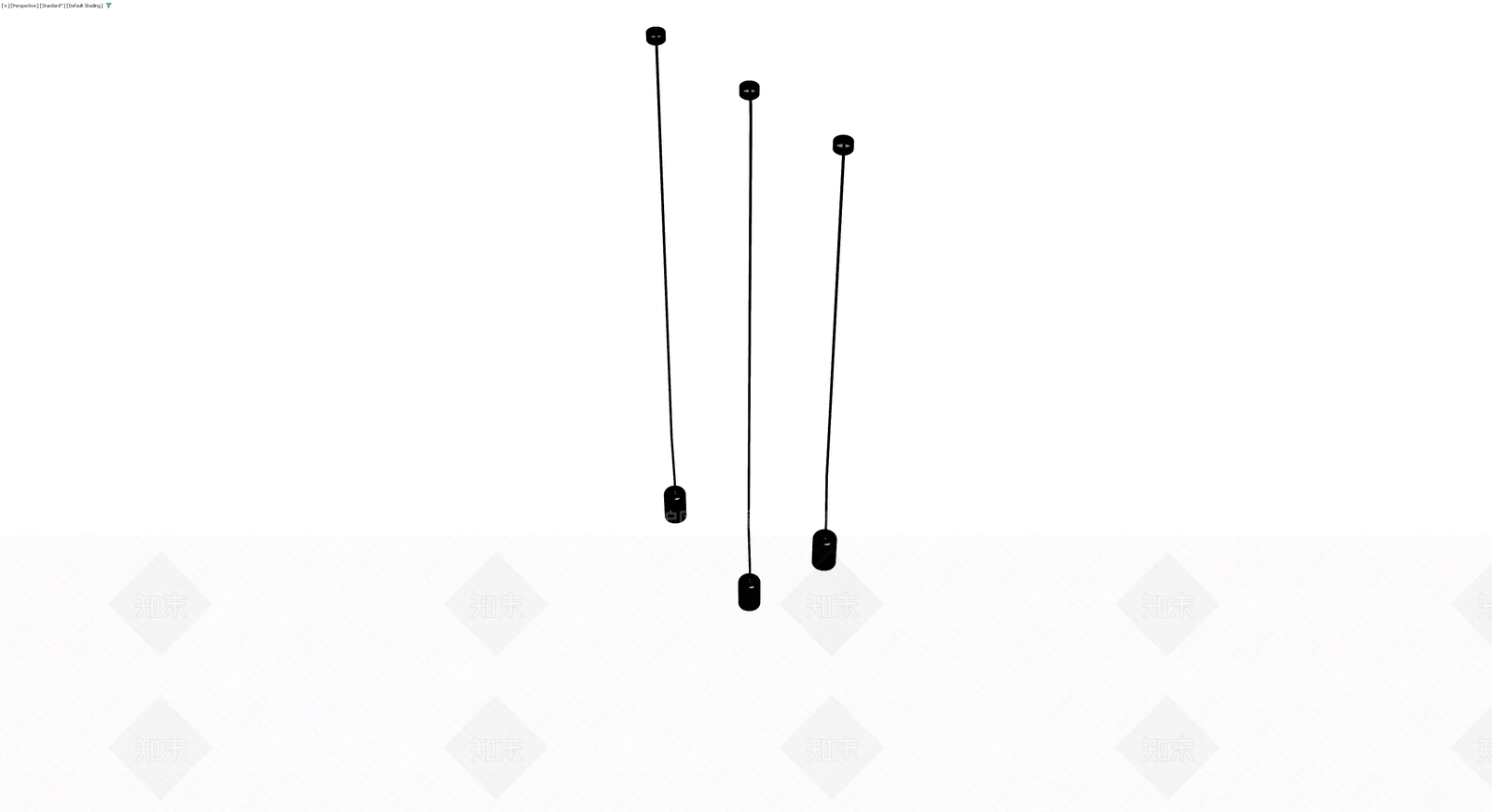 三盏黑色吊灯组合3D模型下载【ID:1230347125】