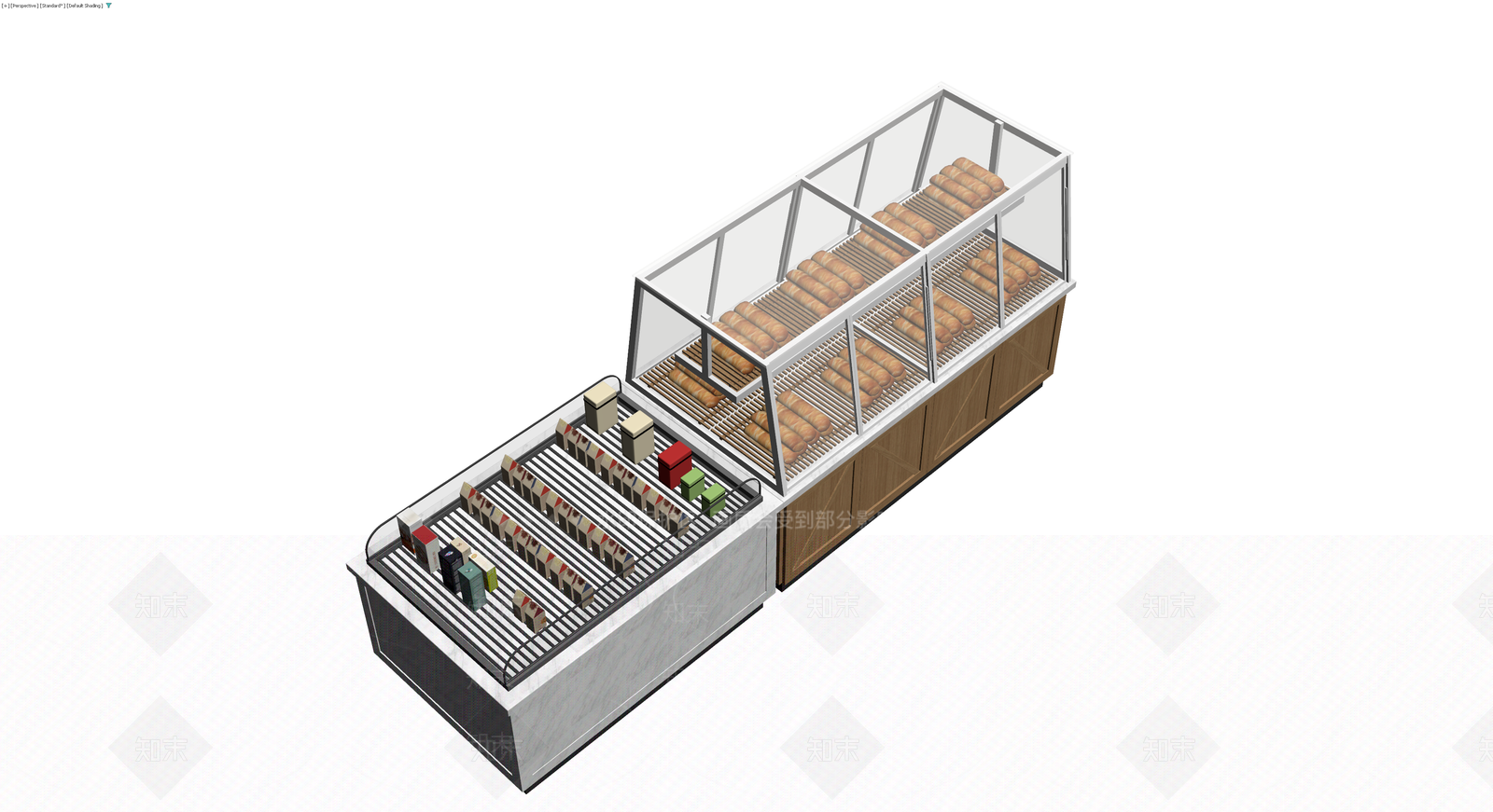 面包店展示柜组合3D模型下载【ID:1230403370】