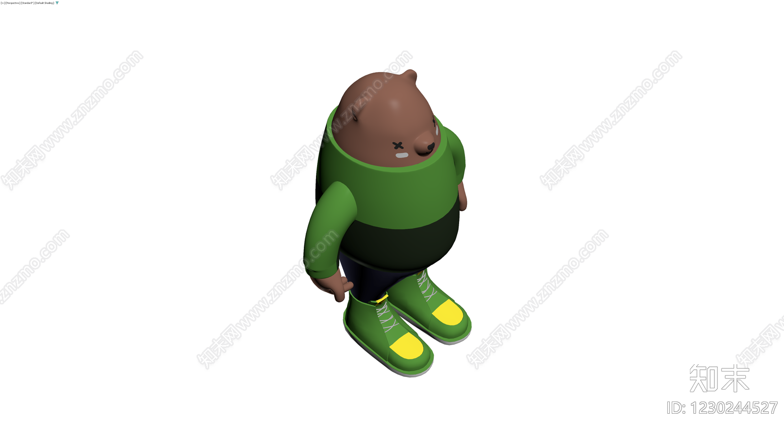绿衣卡通熊3D模型3D模型下载【ID:1230244527】