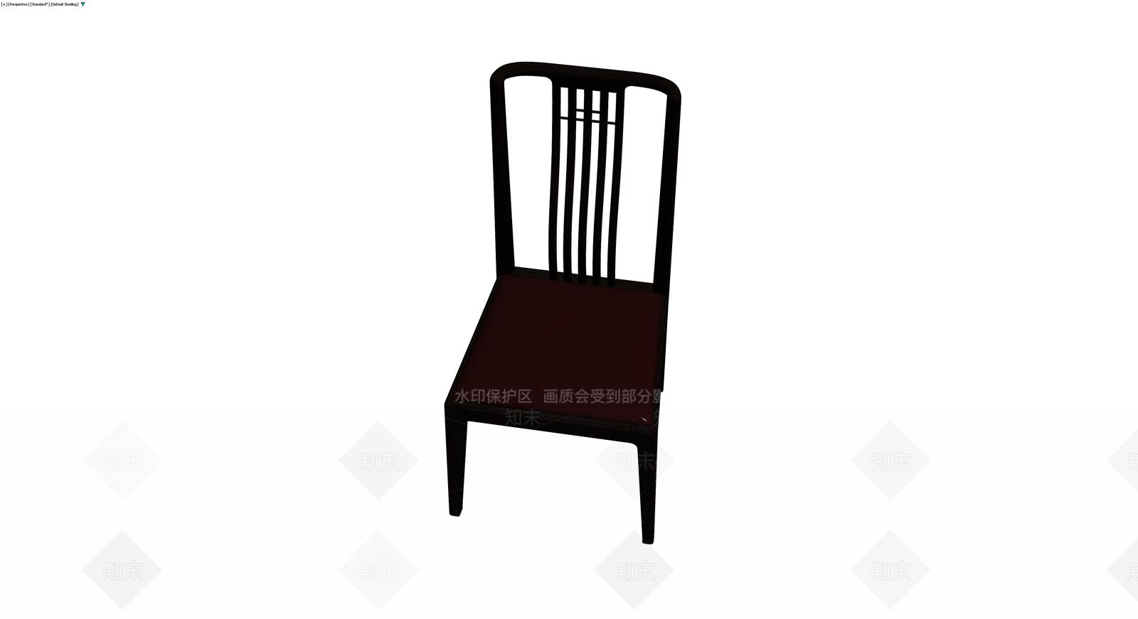 深色木质靠背椅3D模型下载【ID:1230382325】