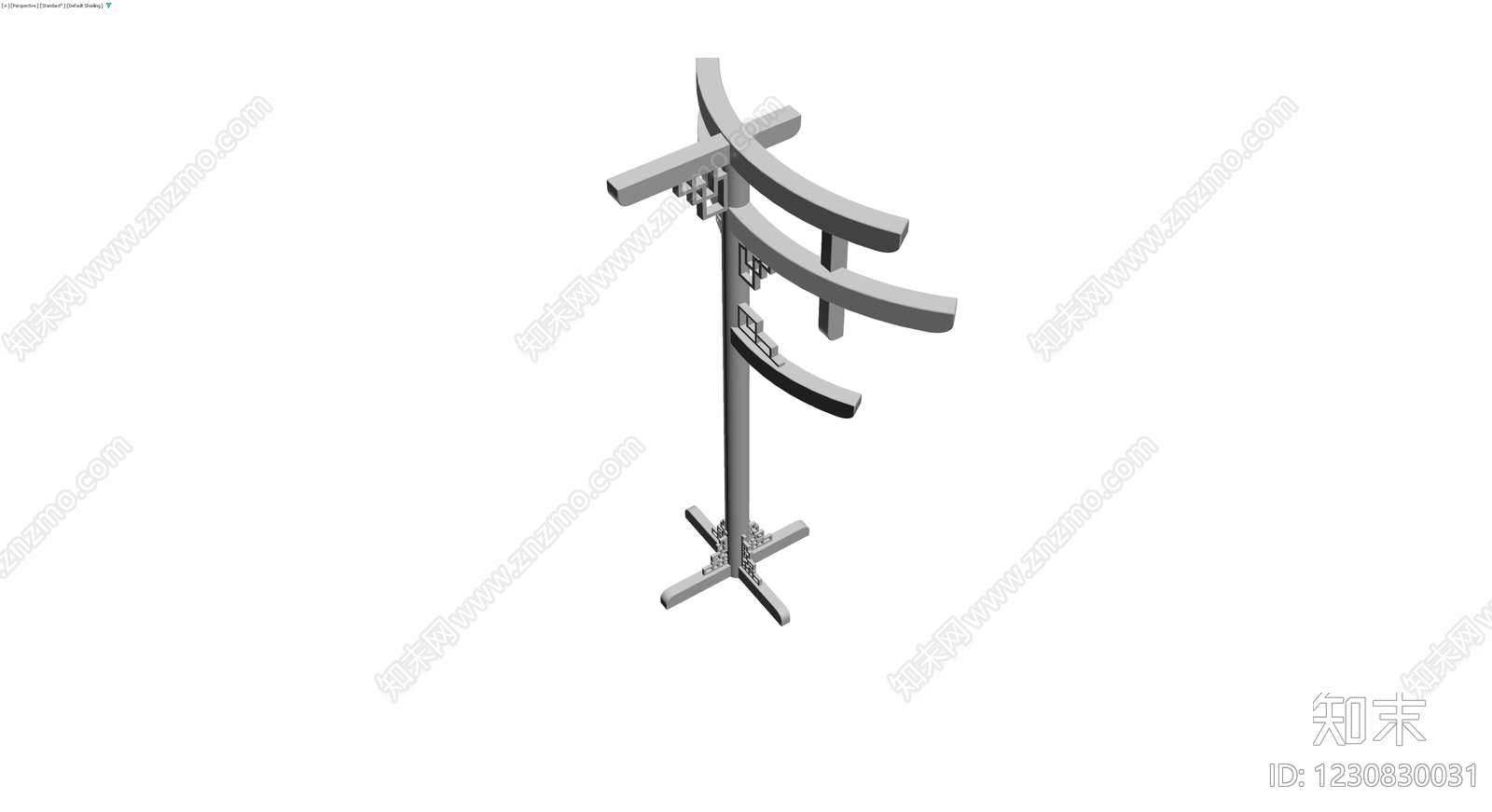 中式景观灯柱3D模型下载【ID:1230830031】