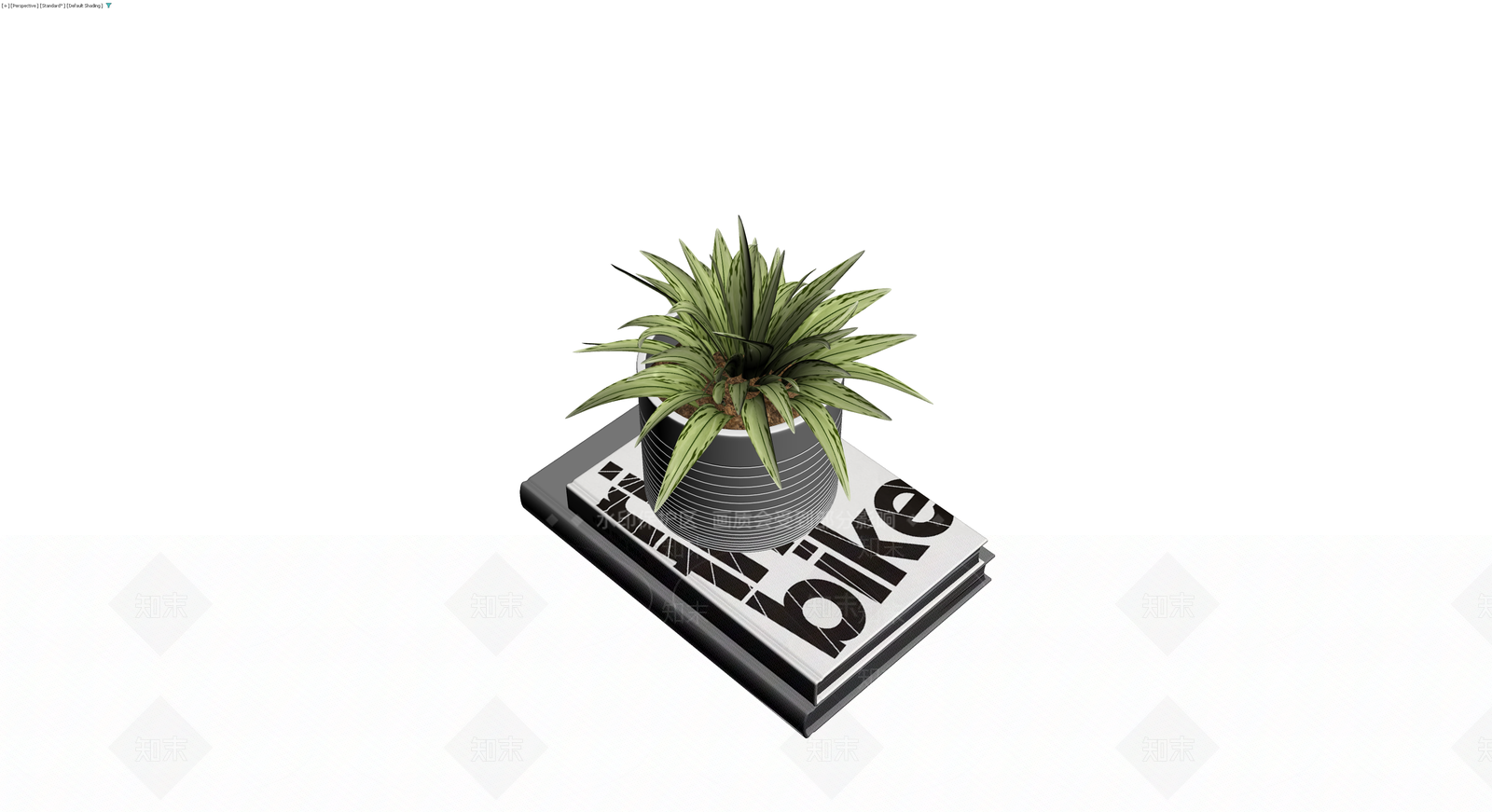 盆栽植物与书籍组合3D模型下载【ID:1230551080】