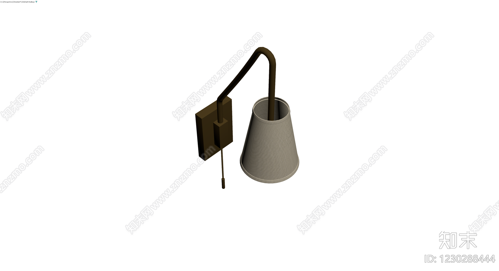 复古壁灯带开关3D模型下载【ID:1230288444】