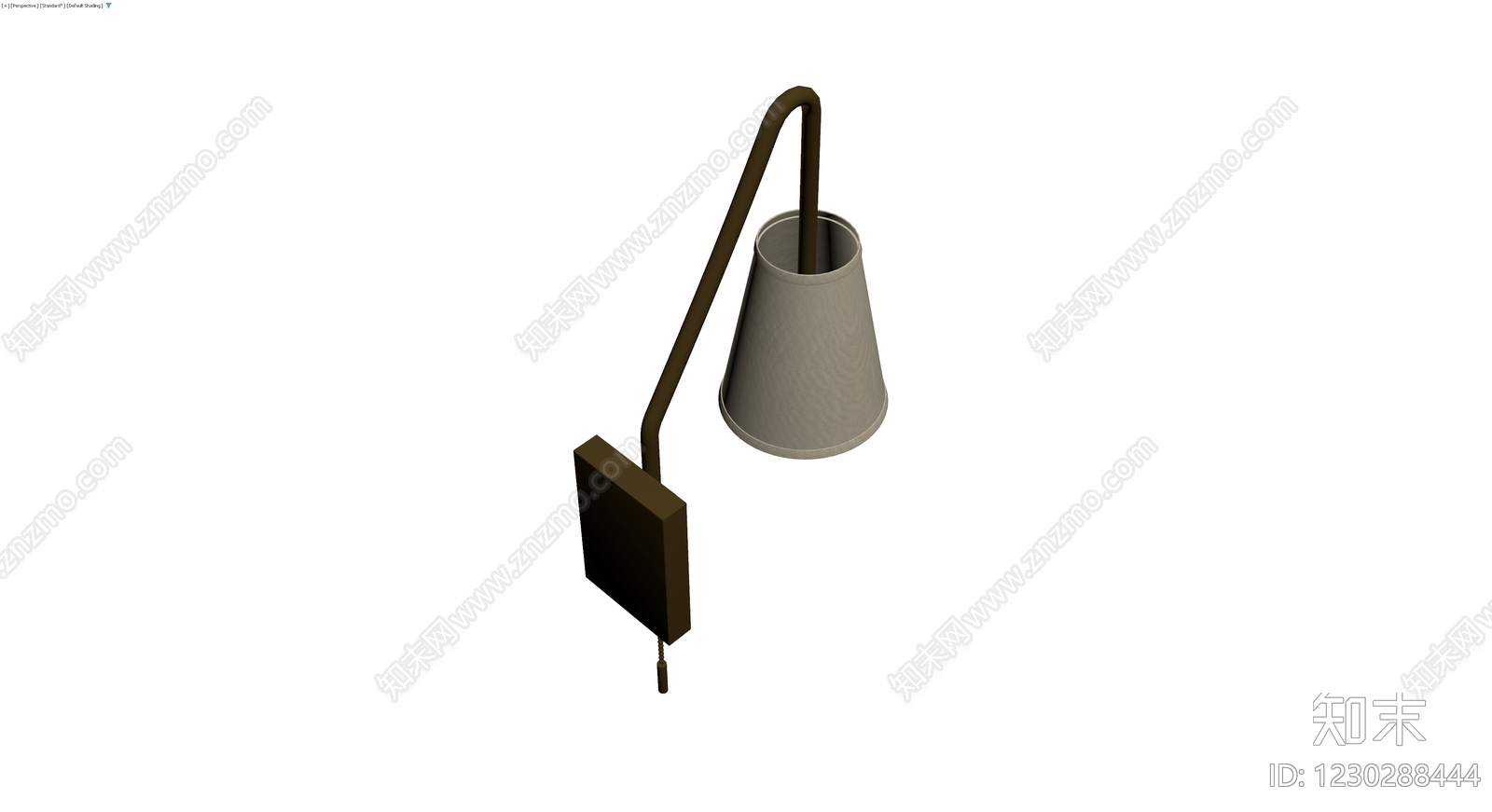 复古壁灯带开关3D模型下载【ID:1230288444】