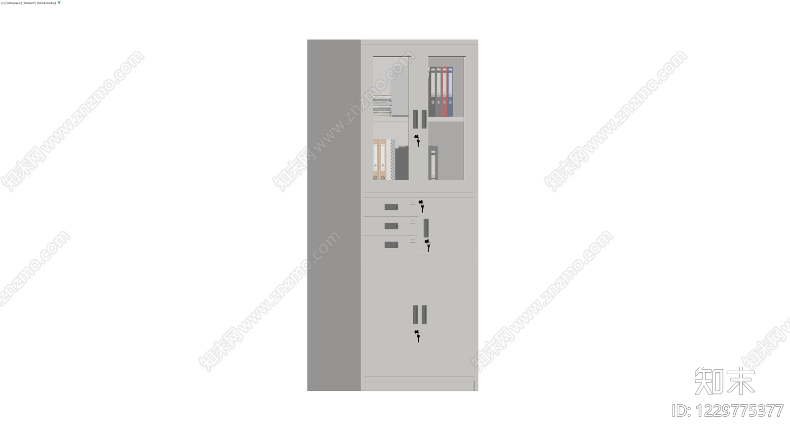 灰模办公文件柜3D模型下载【ID:1229775377】