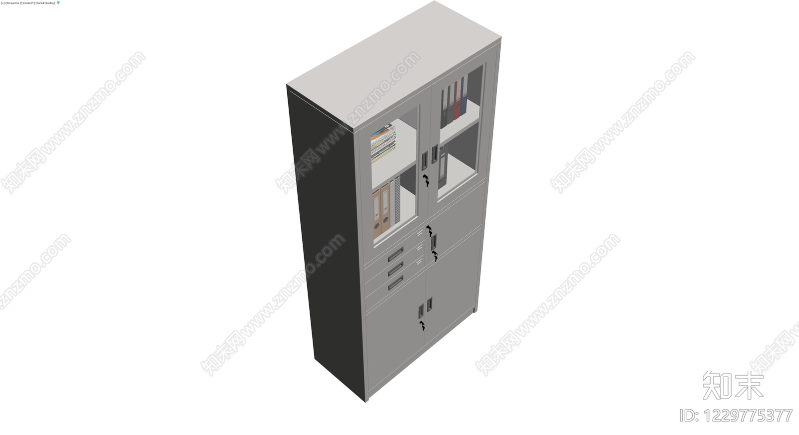 灰模办公文件柜3D模型下载【ID:1229775377】