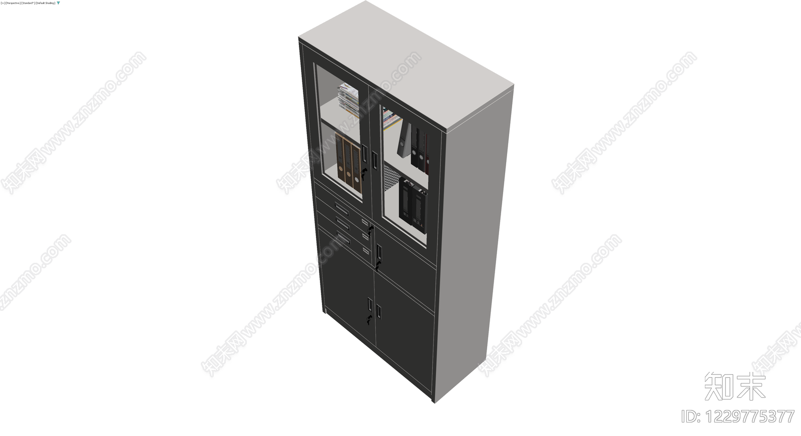 灰模办公文件柜3D模型下载【ID:1229775377】