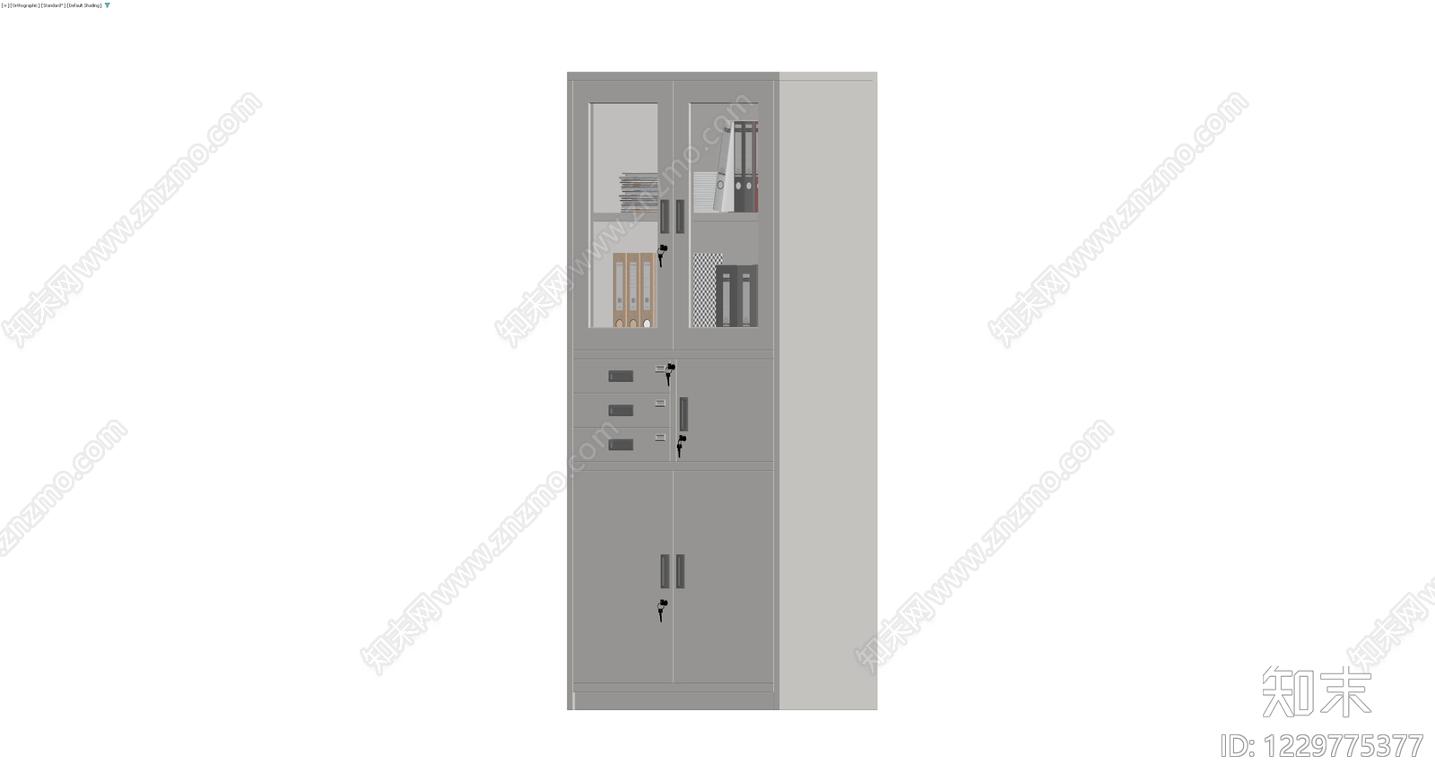 灰模办公文件柜3D模型下载【ID:1229775377】