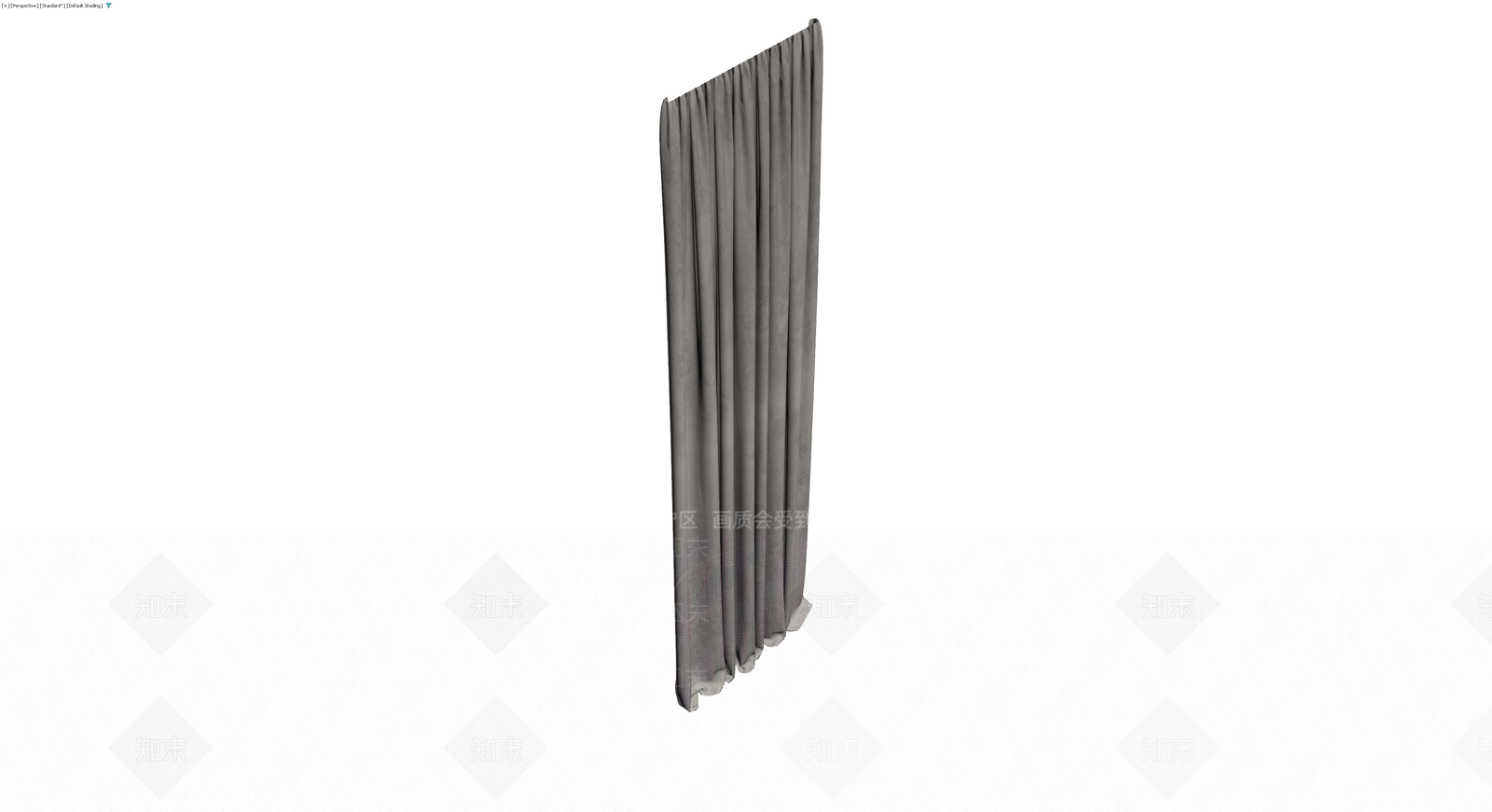 灰色褶皱布艺窗帘3D模型下载【ID:1230139787】