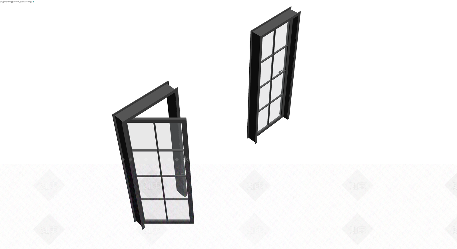 深灰格纹玻璃门3D模型下载【ID:1230788937】