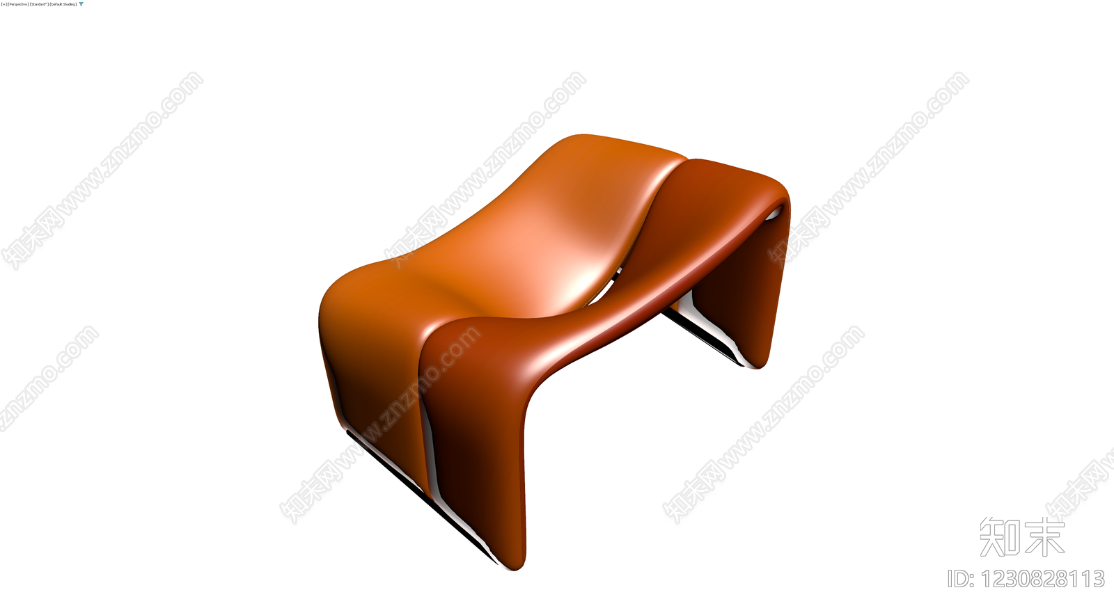 现代风格棕色皮质单人沙发3D模型下载【ID:1230828113】