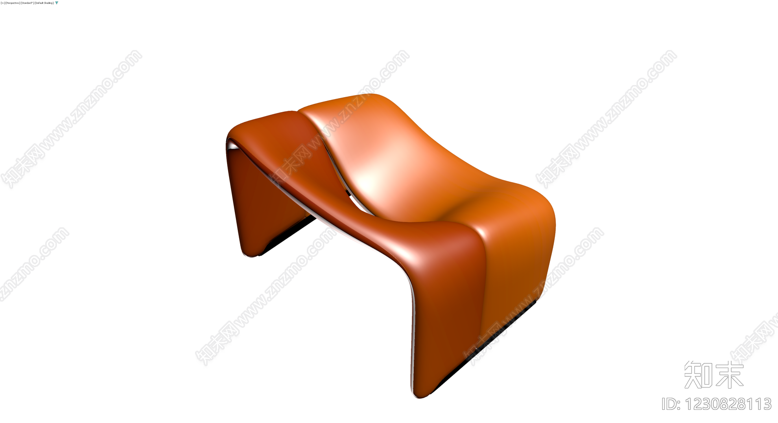 现代风格棕色皮质单人沙发3D模型下载【ID:1230828113】