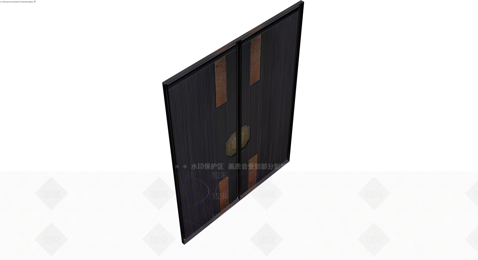 黑色竖纹双开大门3D模型下载【ID:1230771286】