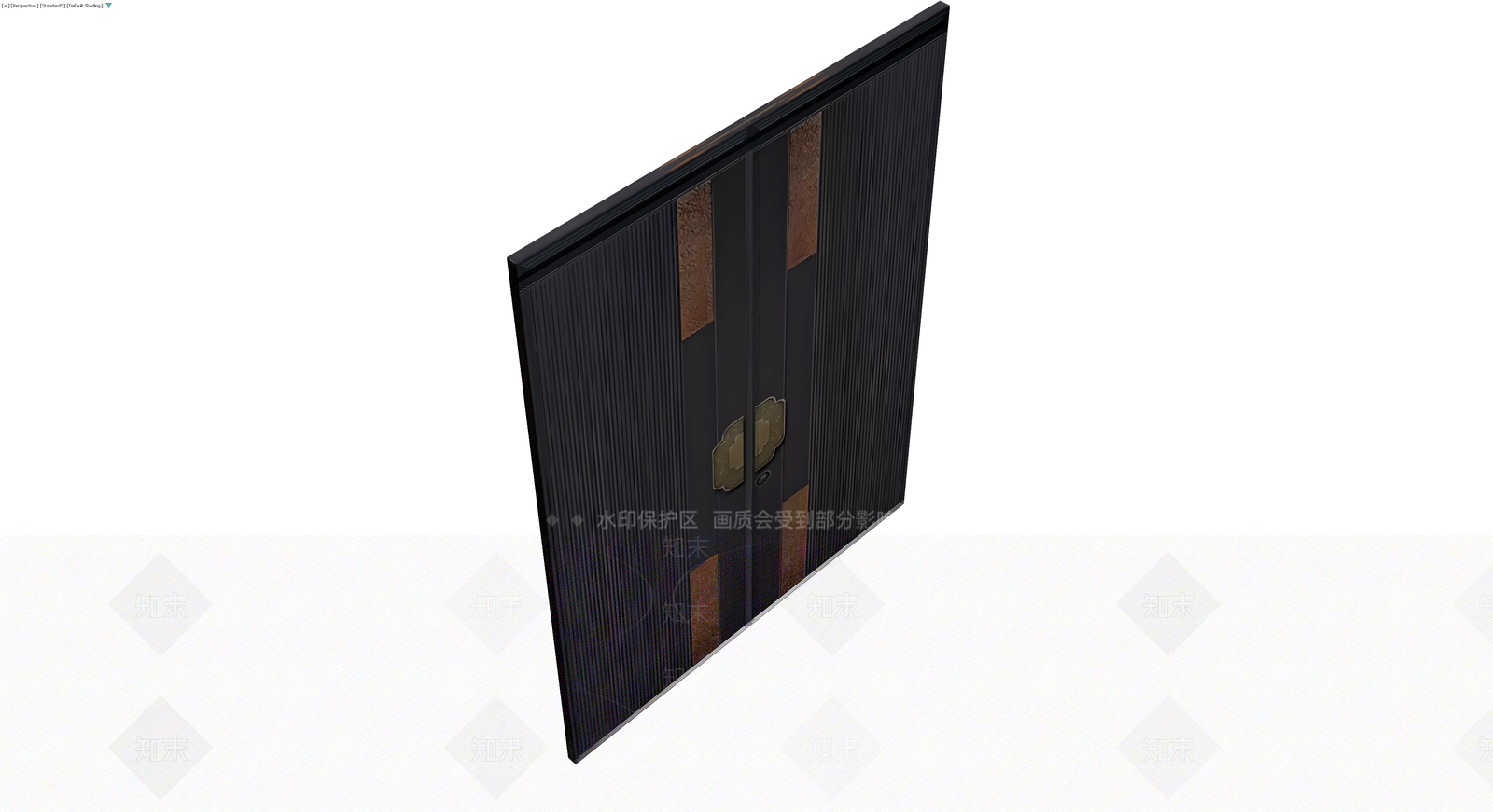 黑色竖纹双开大门3D模型下载【ID:1230771286】