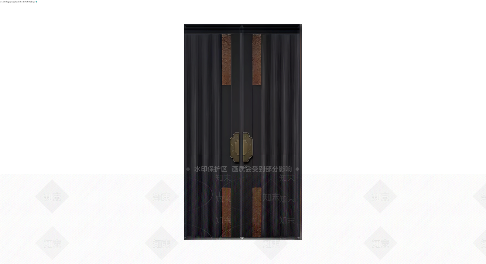 黑色竖纹双开大门3D模型下载【ID:1230771286】