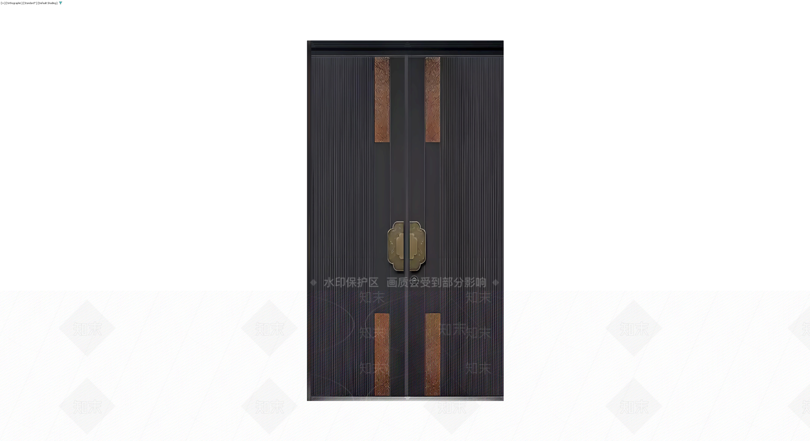 黑色竖纹双开大门3D模型下载【ID:1230771286】