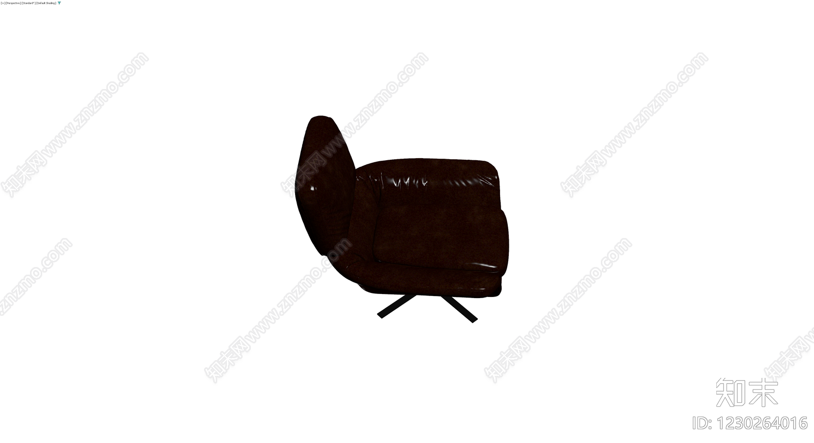 深棕色皮质旋转椅3D模型下载【ID:1230264016】