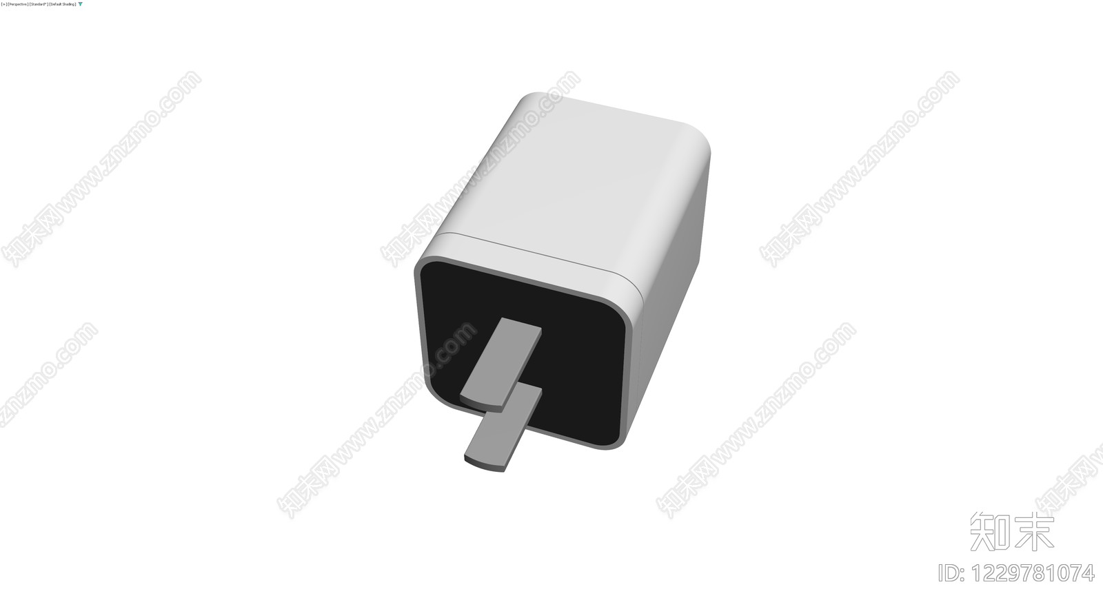 白色方形电源适配器3D模型下载【ID:1229781074】