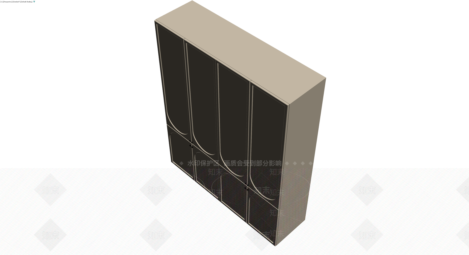 四门米色储物柜3D模型下载【ID:1230729420】