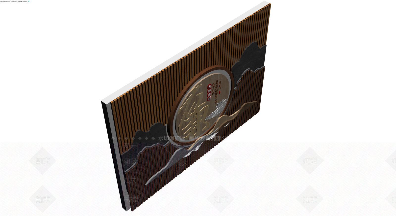 中式廉政文化浮雕墙3D模型下载【ID:1230692721】