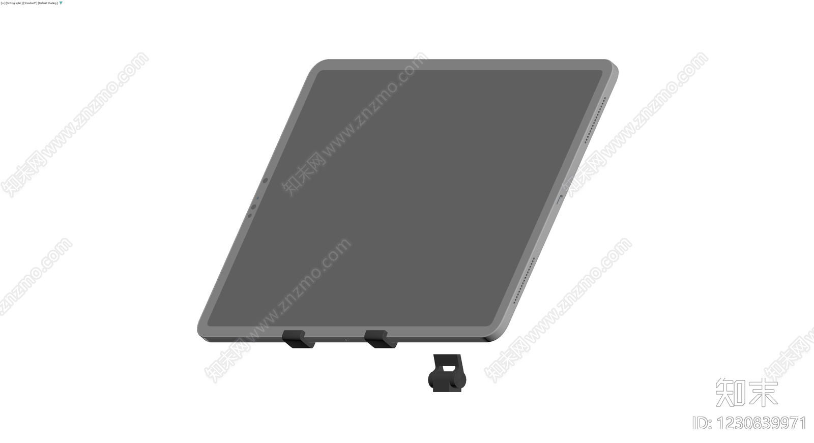 灰色平板电脑带支架3D模型下载【ID:1230839971】