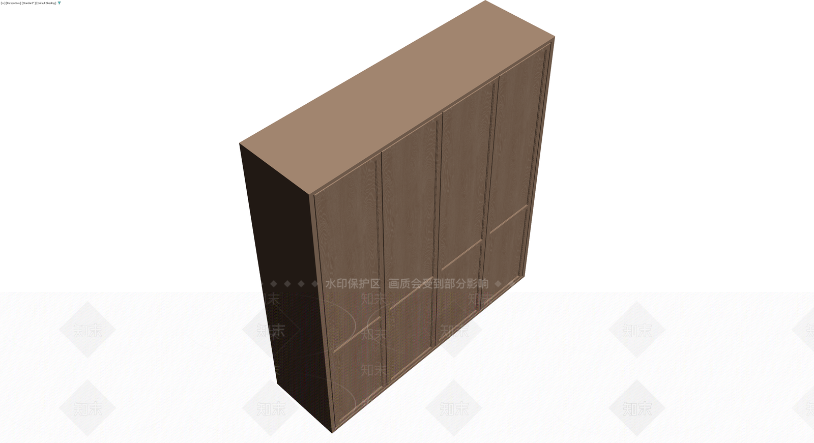 四门木质储物柜3D模型下载【ID:1230086401】