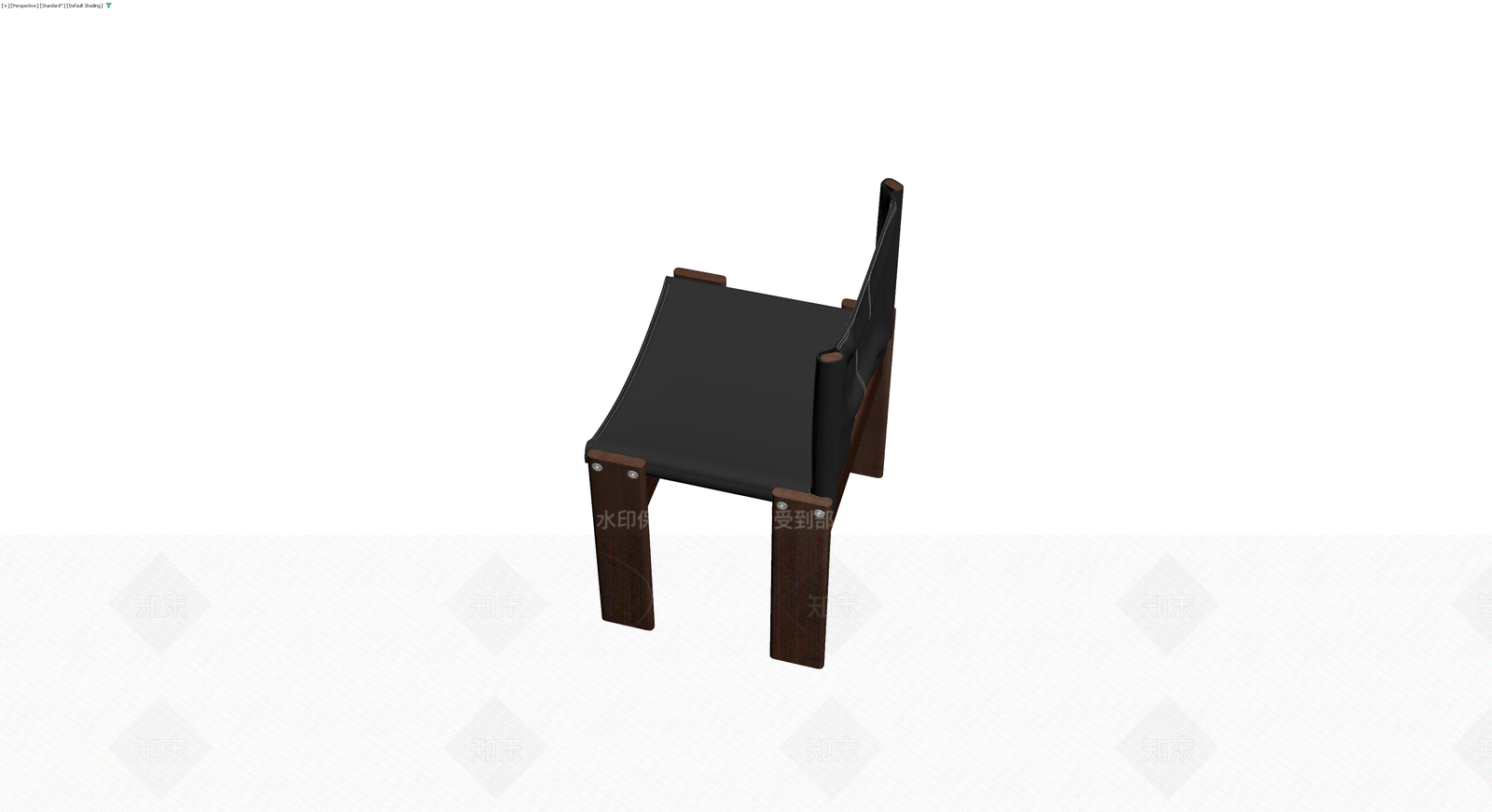 黑皮木腿休闲椅3D模型下载【ID:1230738077】