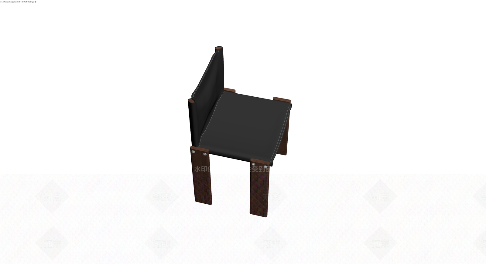 黑皮木腿休闲椅3D模型下载【ID:1230738077】