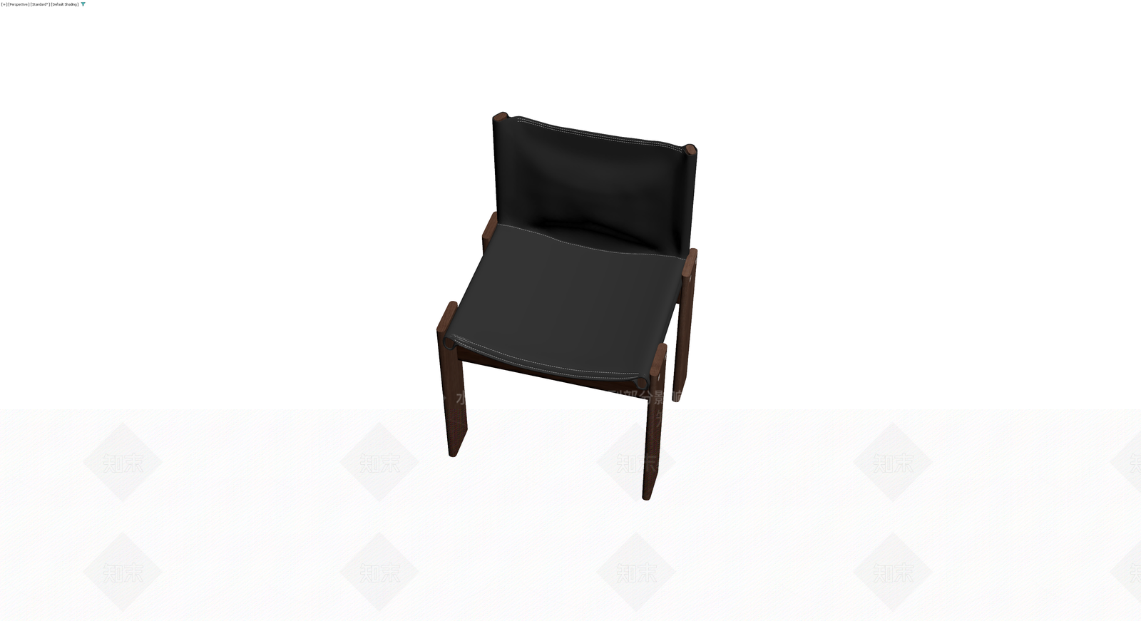 黑皮木腿休闲椅3D模型下载【ID:1230738077】