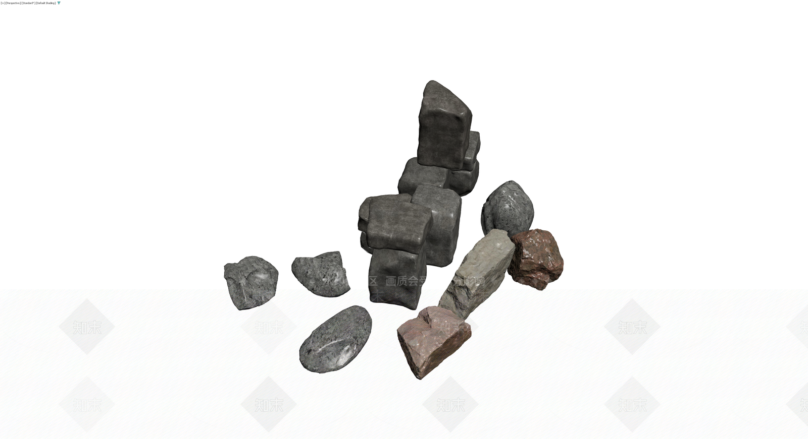 景观石堆叠组合3D模型下载【ID:1230187556】