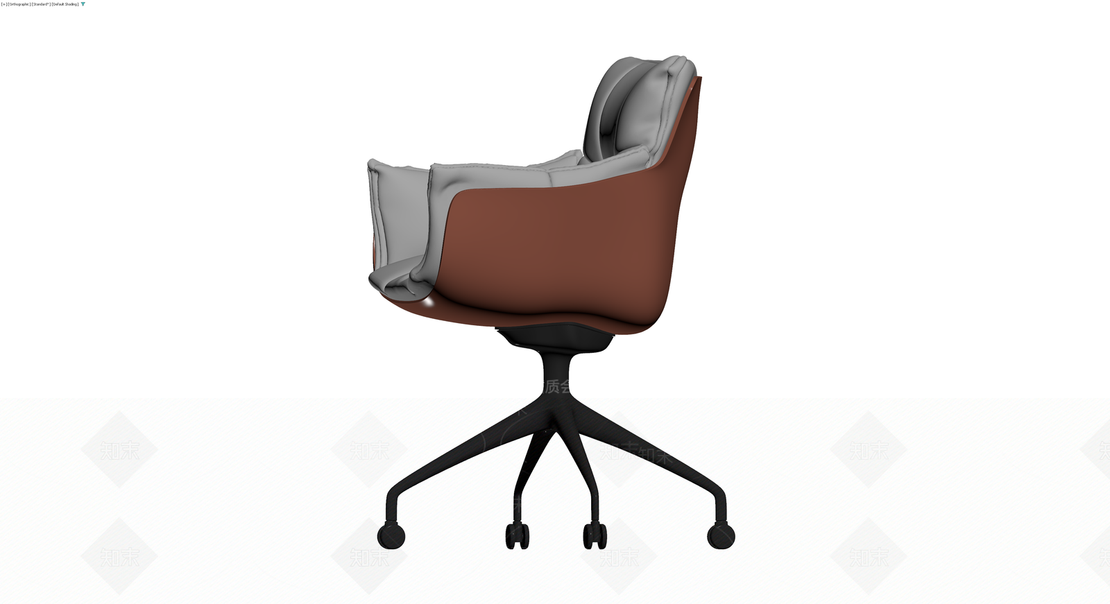 灰模办公转椅3D模型下载【ID:1229939650】