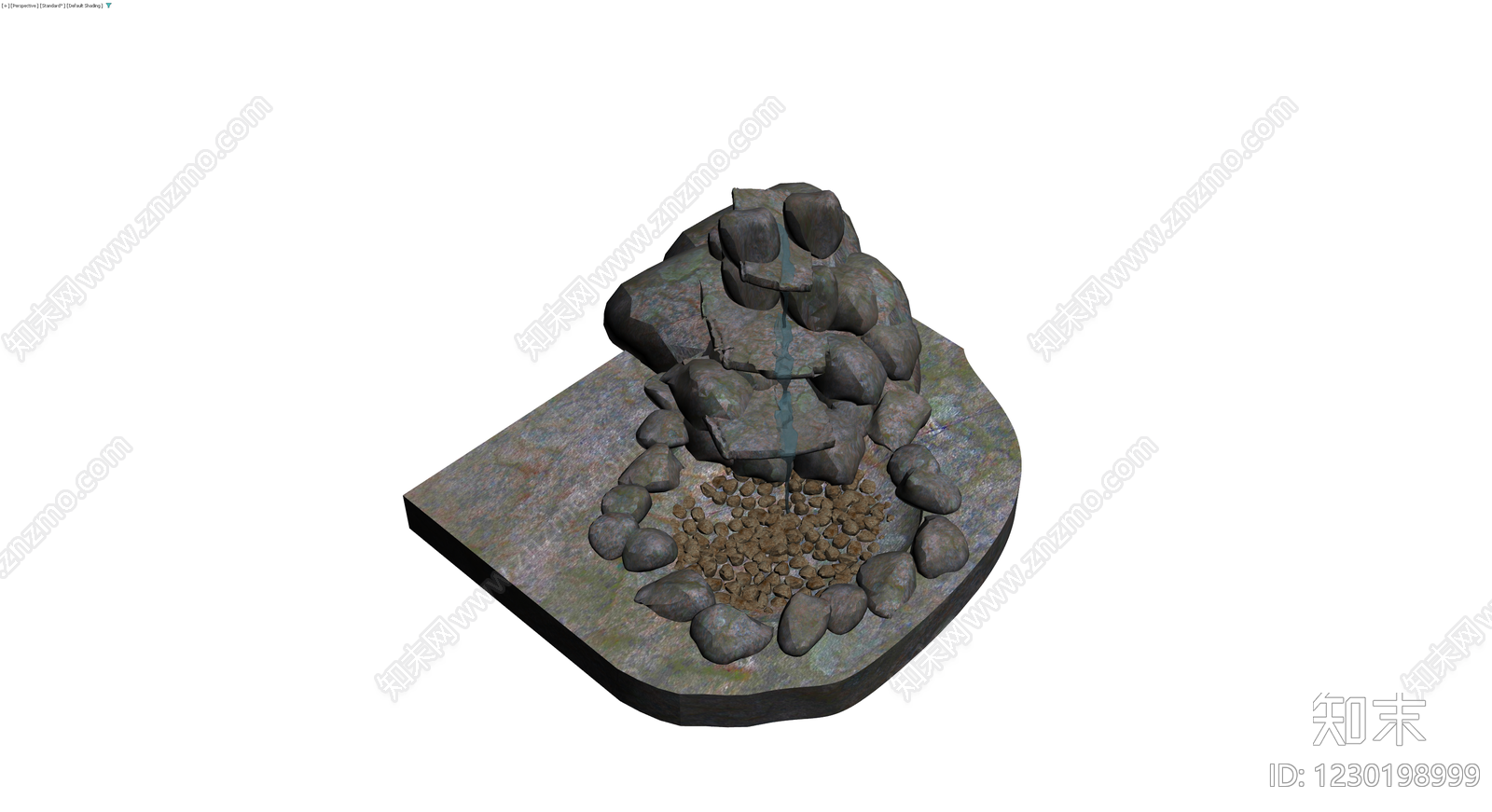 景观流水石堆模型3D模型下载【ID:1230198999】