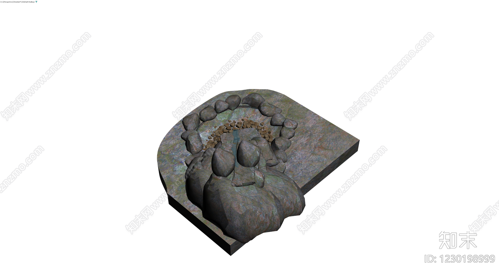景观流水石堆模型3D模型下载【ID:1230198999】