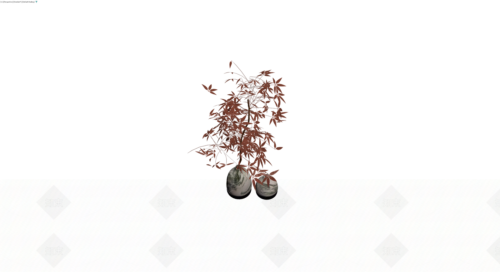 带盆红叶盆栽3D模型下载【ID:1230101781】