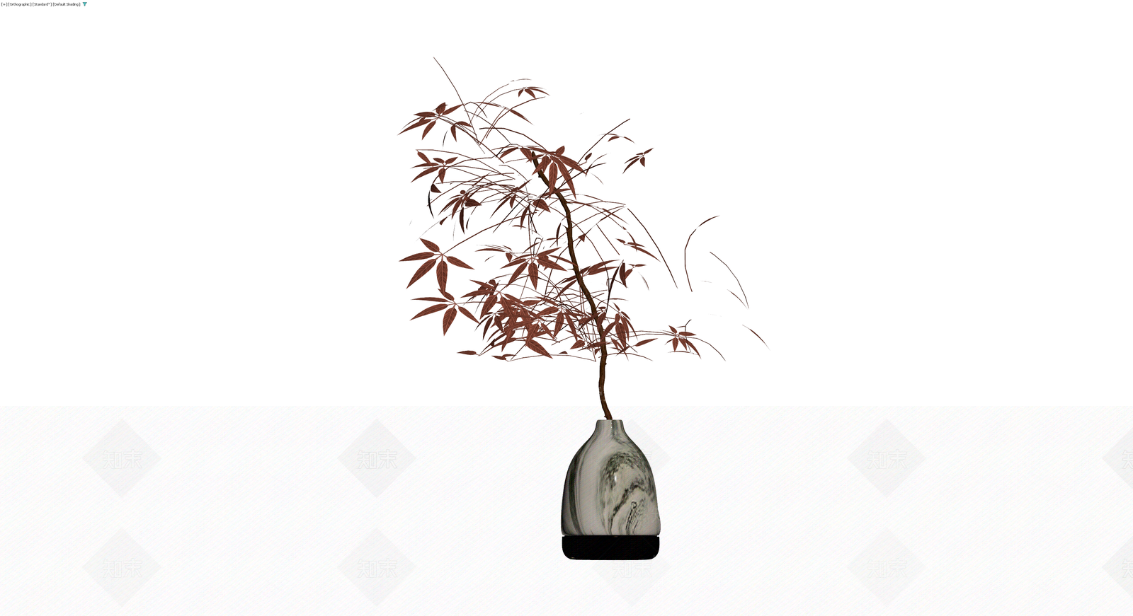 带盆红叶盆栽3D模型下载【ID:1230101781】