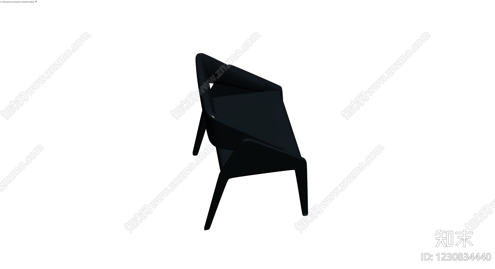 黑色皮质餐椅3D模型下载【ID:1230834440】