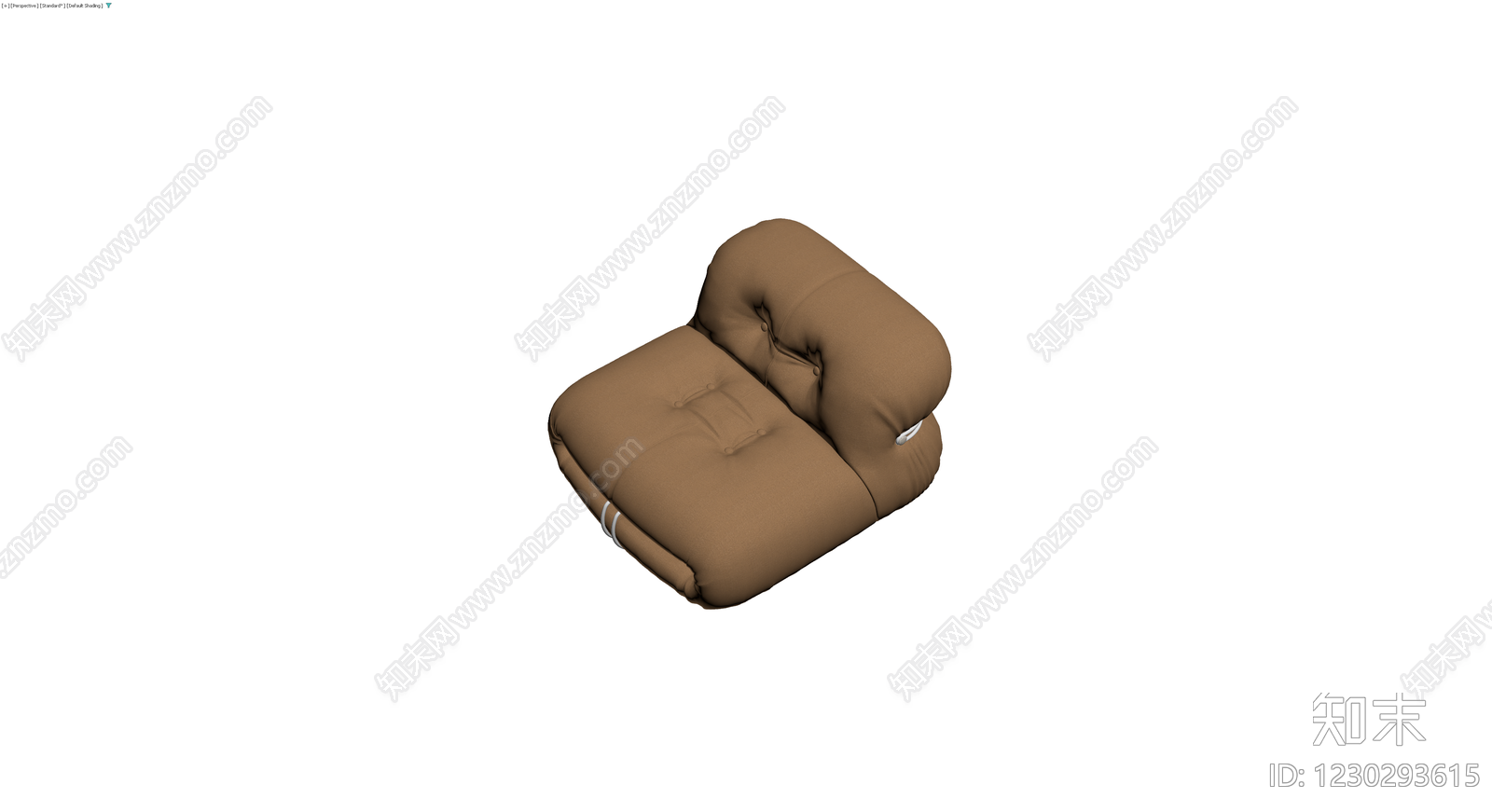 棕色软包休闲椅3D模型下载【ID:1230293615】