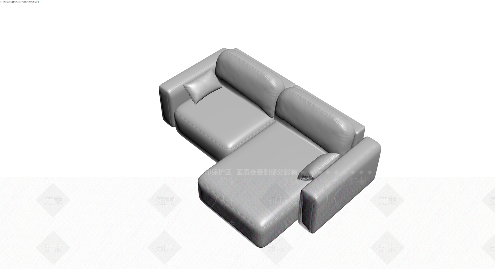 灰色皮质L型沙发3D模型下载【ID:1229890612】
