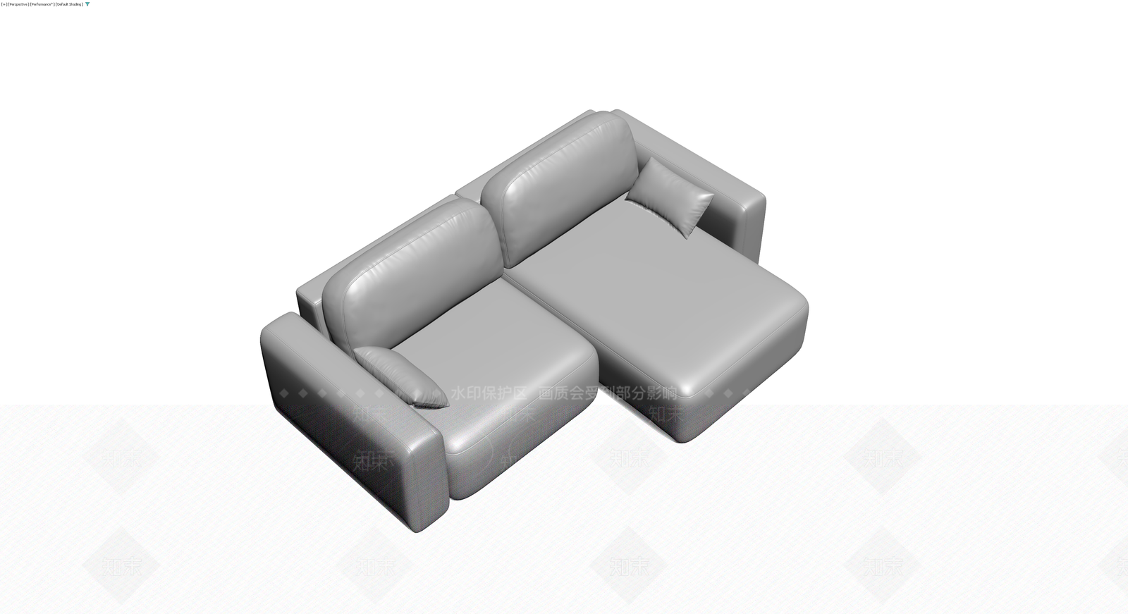 灰色皮质L型沙发3D模型下载【ID:1229890612】