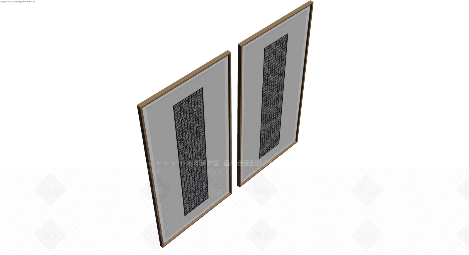双联竖幅书法挂画3D模型下载【ID:1230095211】