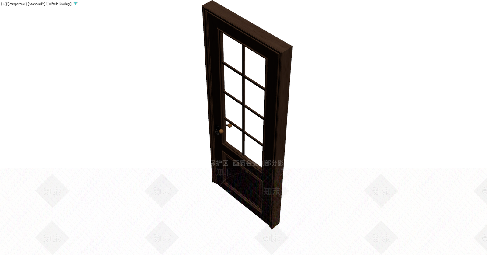 深棕色木质玻璃门3D模型下载【ID:1229594151】