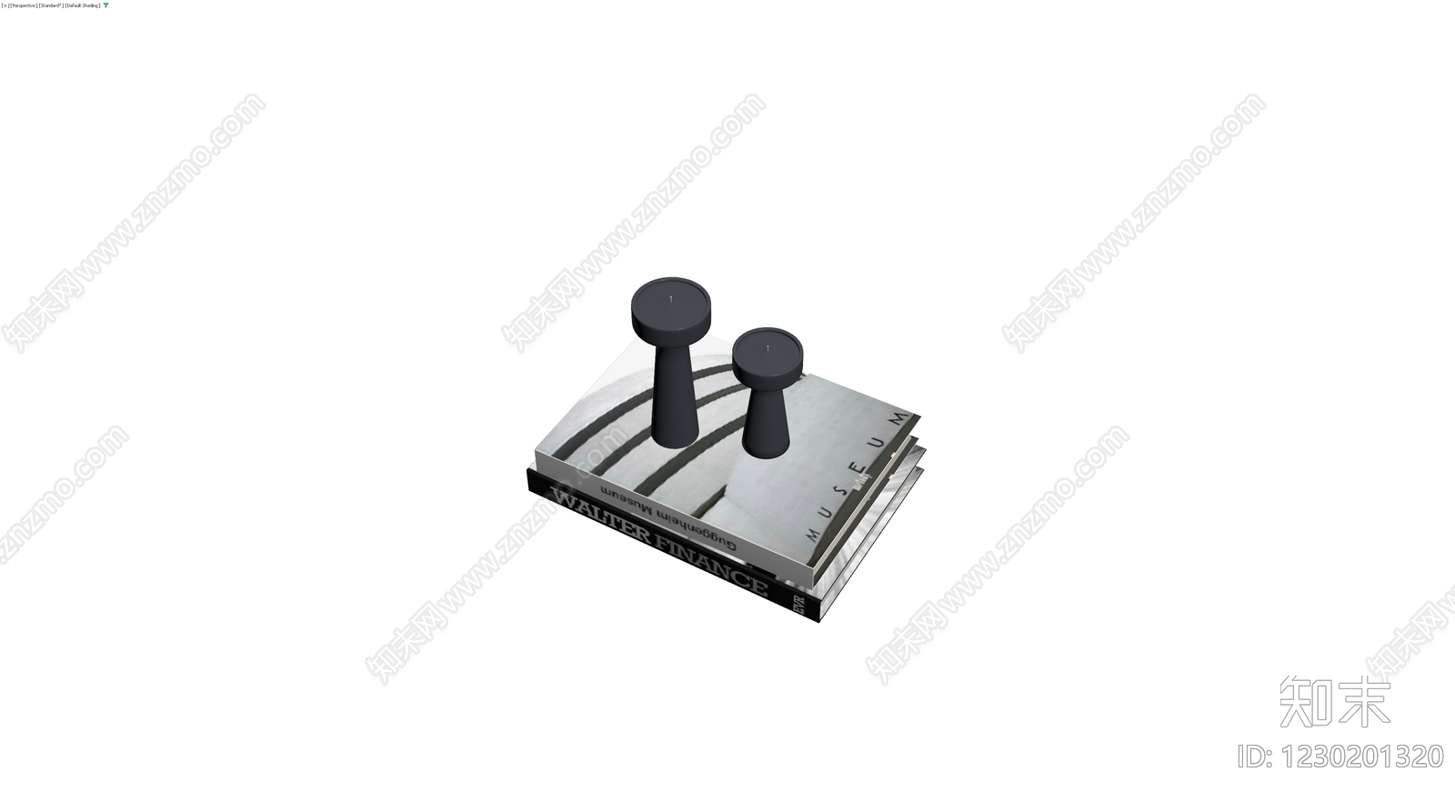 书本与蜡烛组合摆件3D模型下载【ID:1230201320】