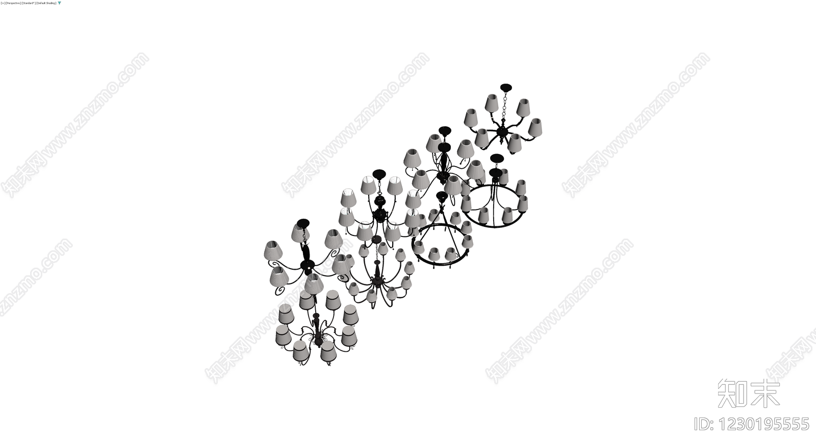 多款式吊灯组合3D模型下载【ID:1230195555】