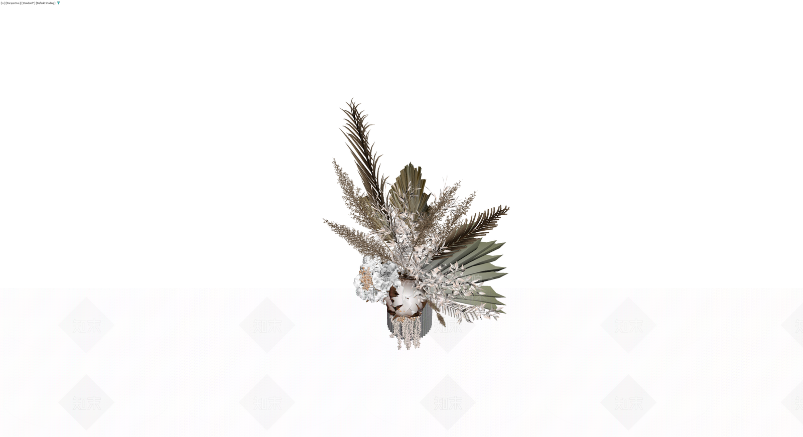 现代风格干花盆栽组合3D模型下载【ID:1230778788】