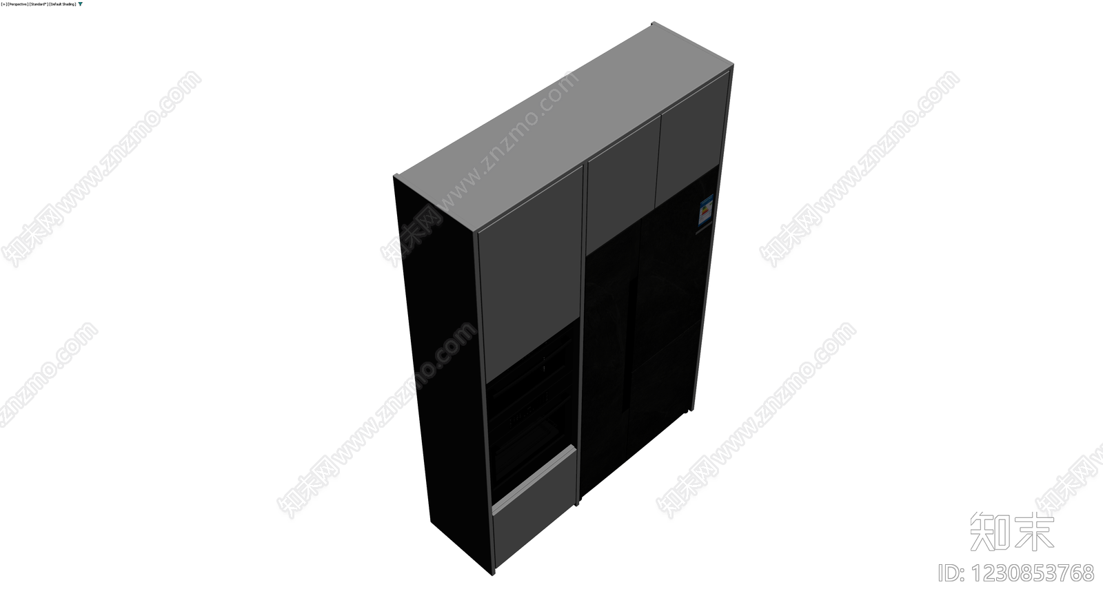 黑色嵌入式厨电组合柜3D模型下载【ID:1230853768】