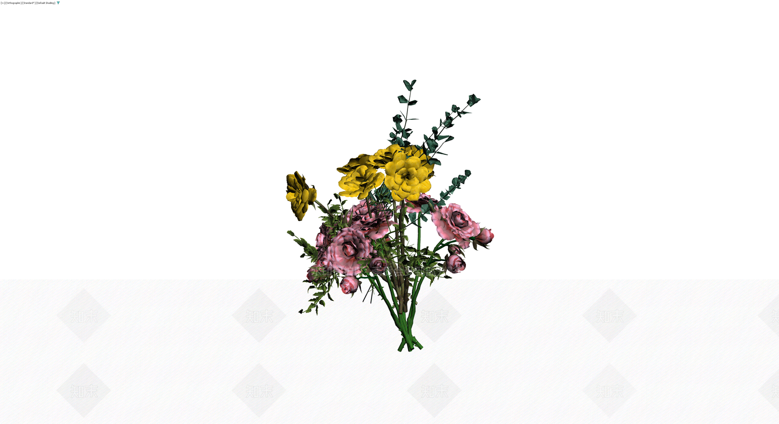 粉黄配色花束模型3D模型下载【ID:1230409523】